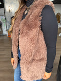 Chic brown fuzzy vest