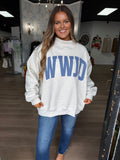WWJD/Amen reversible mockneck sweatshirt