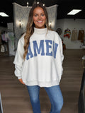 WWJD/Amen reversible mockneck sweatshirt
