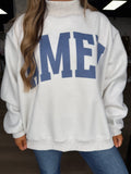 WWJD/Amen reversible mockneck sweatshirt