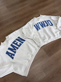 WWJD/Amen reversible mockneck sweatshirt