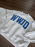 WWJD/Amen reversible mockneck sweatshirt