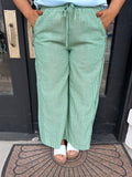 Green stripe pants