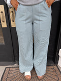 Striped blue jeans