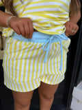 Yellow and blue shorts set