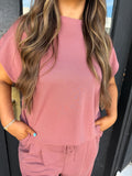 Solid knit comfy top and pants set