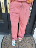 Solid knit comfy top and pants set