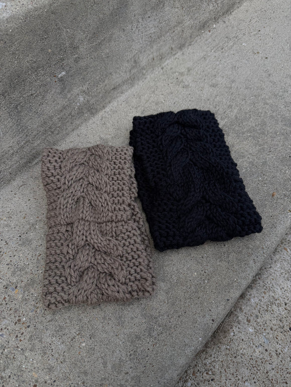 Crochet cable knitted ear warmers