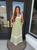 Pink and green maxi