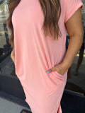 Peach tshirt dress