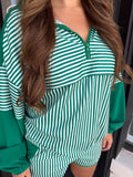 Green striped windbreaker set