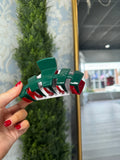 Classic Red and Green Large Hair Clip