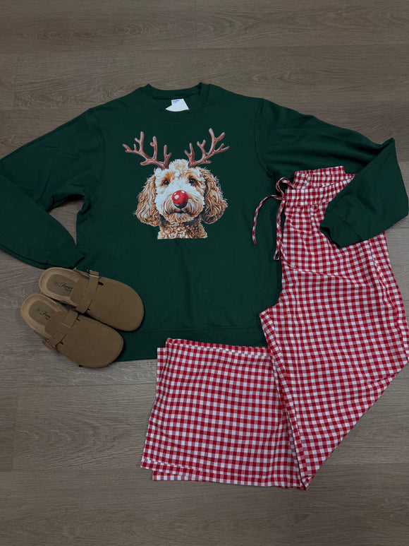 Doddle the red nose reindeer crewneck