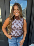 Brown lace top