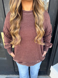 Mahogany mineral wash crewneck
