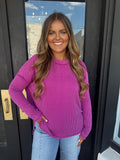 Plum ribbed long sleeve