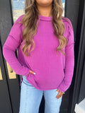 Plum ribbed long sleeve
