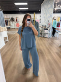 Dusty blue ribbed set
