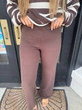 Brown & white striped knit set