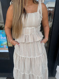 Mocha & white gingham skirt set