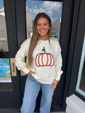 Pumpkin embroidery sweater