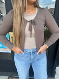 Java front tie cardigan