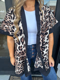 Leopard print kimono cardigan