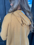 Light mustard ribbed hoodie