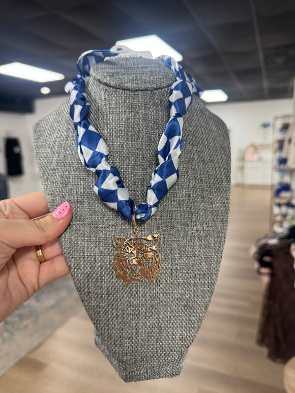 Blue and White Gameday Scarf Necklace