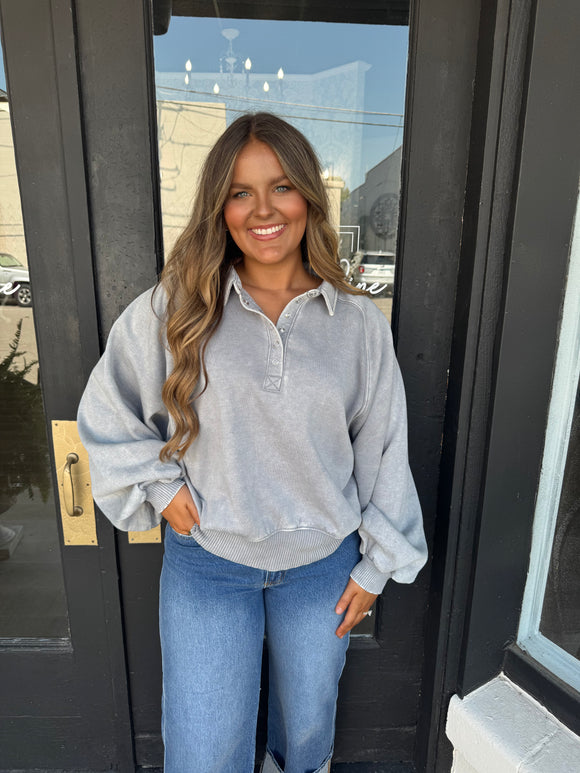 Sleet grey mineral wash pullover