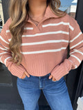 Blush & white stripe sweater