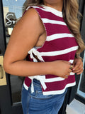 Cabernet striped top