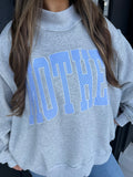 Embroidered mother mockneck