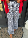 Black & white gingham ruffle pants