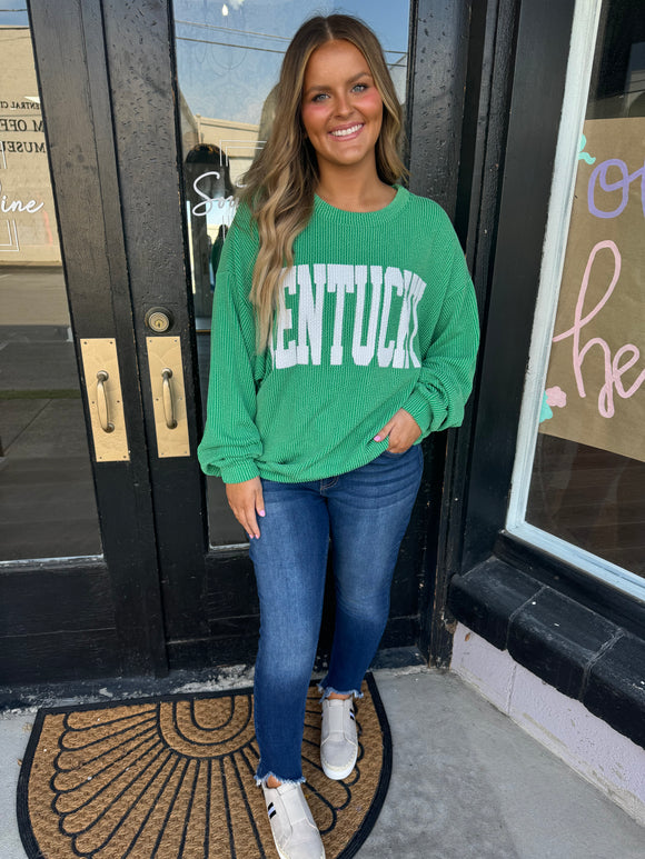 Kentucky ribbed pullover- green