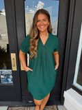 Huntergreen v-neck dress