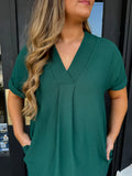 Huntergreen v-neck dress