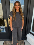 Charcoal cheetah trim set