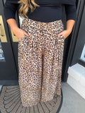 Leopard print flowy pants