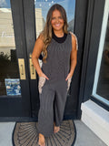 Charcoal cheetah jumpsuit