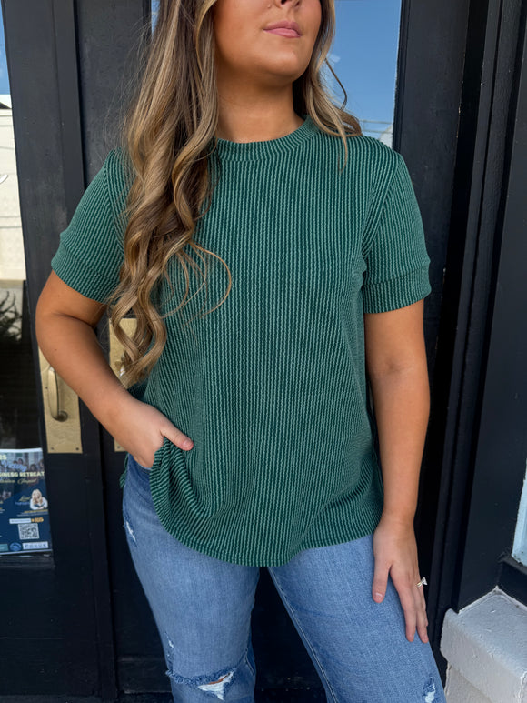 Huntergreen ribbed t-shirt