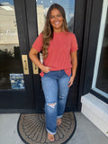 Rust ribbed t-shirt
