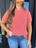 Rust ribbed t-shirt