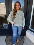 Olive mineral washed crew