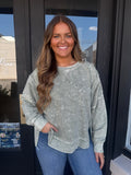 Olive mineral washed crew