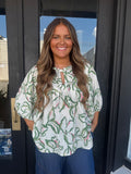 White floral blouse