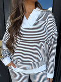 Harbor stripe set- brown