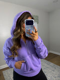 Lavender fleece hooded pullover