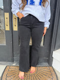 Black cropped flares