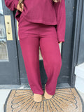 Burgundy waffle set